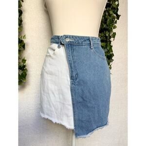 Cloud Ten Cotton Asymmetrical High Waisted Mini Skirt Women's Small